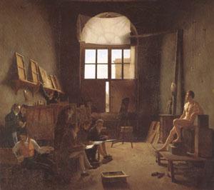 Leon-Matthieu Cochereau Interior of the Studio of David (mk05) oil painting image